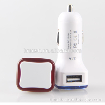 Front Logo Smart-Chip 3.1A Dual USB Car Charger